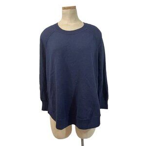 J. Crew women's sweater S blue crew neck pullover Merino wool soft knit